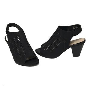 Caged Cut-out Heeled Sandal